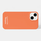 Moderne koraalroze Oranje handtekening, monogramme iPhone Hoesje (Achterkant horizontaal)