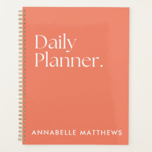 Moderne koraalroze rode dagelijkse planner met mon