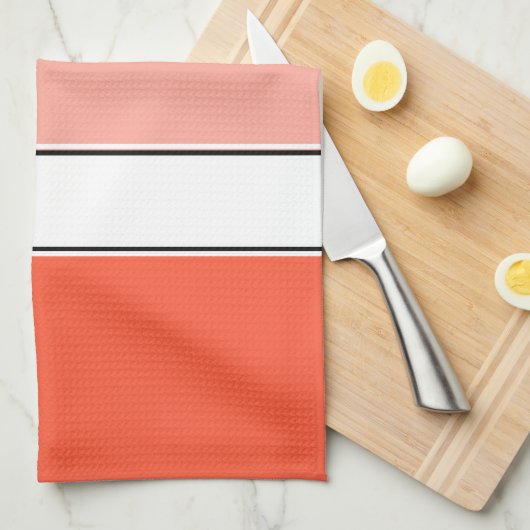 Moderne koraalroze theedoek (Quarter Fold)