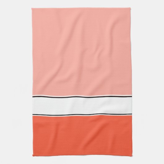 Moderne koraalroze theedoek (Verticaal)