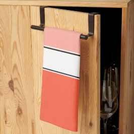 Moderne koraalroze theedoek