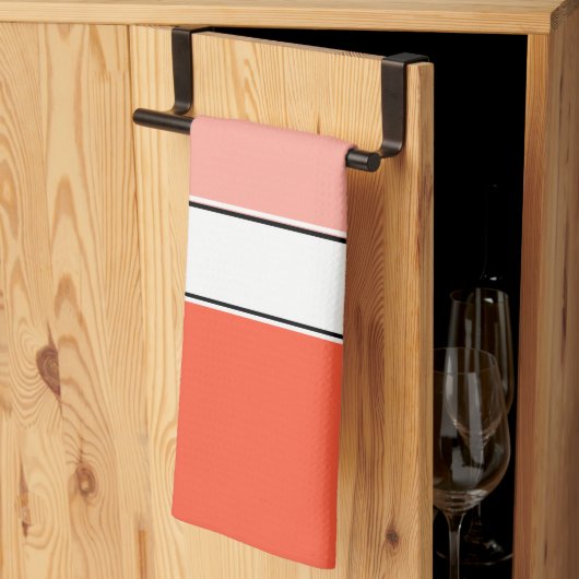 Moderne koraalroze theedoek (Derde Gevouwen)