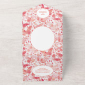 Moderne koraalroze Waterverf vlinder schilderen All In One Uitnodiging (Buitenkant)