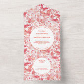 Moderne koraalroze Waterverf vlinder schilderen All In One Uitnodiging (Binnen)