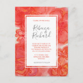Moderne koraalse Waterverf Uitnodiging Briefkaart (Voorkant)
