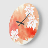 Moderne koraalspatten en paarse waterverf grote klok (Hoek)