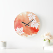 Moderne koraalspatten en paarse waterverf grote klok (Huis)