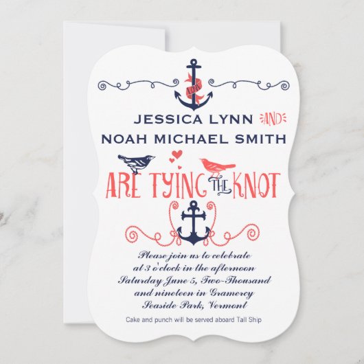  moderne koraalvogelmarine kaart (Voorkant)