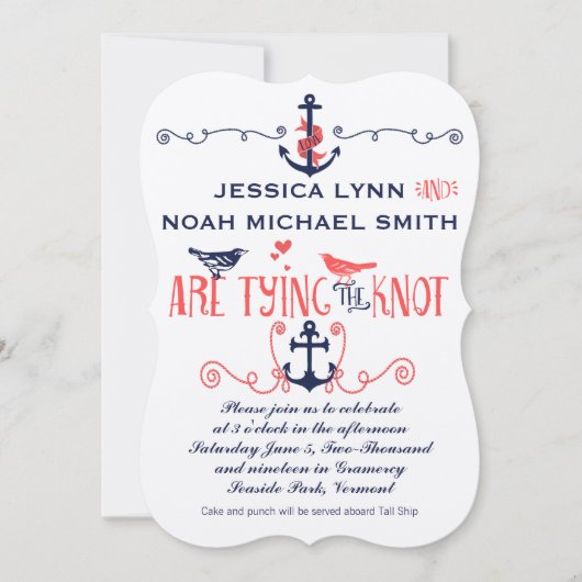  moderne koraalvogelmarine kaart (Voorkant)