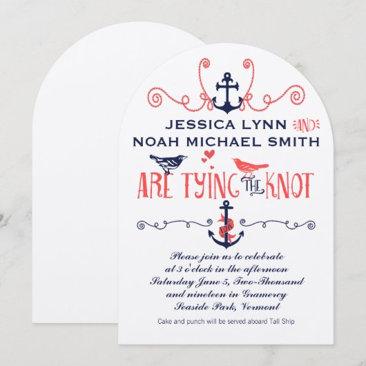  moderne koraalvogelmarine kaart (Voorkant / Achterkant)