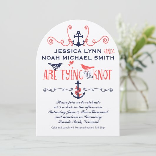  moderne koraalvogelmarine kaart (Staand voorkant)