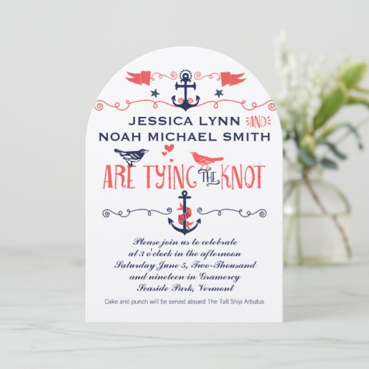  moderne koraalvogelmarine kaart (Staand voorkant)