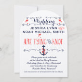  moderne koraalwalvisvaart Nautical Wedding Kaart (Voorkant)