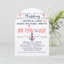  moderne koraalwalvisvaart Nautical Wedding Kaart