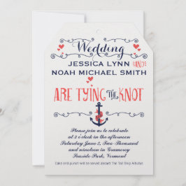 moderne koraalwalvisvaart Nautical Wedding Kaart