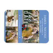 Moderne korenbloem Bewaar de datum Bruiloft 3 Foto Magneet (Horizontaal)