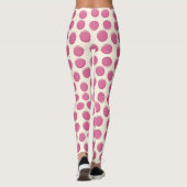Moderne Kosmische Latte Witte Polka Dot Patroon Leggings (Achterkant)