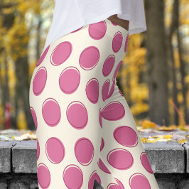 Moderne Kosmische Latte Witte Polka Dot Patroon Leggings