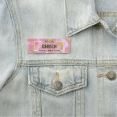 Moderne kostbare roze gouden marmeren naam naamplaatje (In situ)