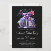 Moderne Kostuums & Cocktail Halloween Feest Kaart (Voorkant)