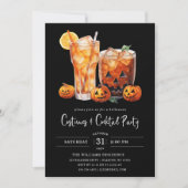 Moderne Kostuums & Cocktail Halloween Feest Kaart (Voorkant)