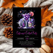 Moderne Kostuums & Cocktail Halloween Feest Kaart
