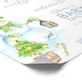 Moderne Koude Buiten Sneeuwman Baby Shower Welkom Poster (Hoek)