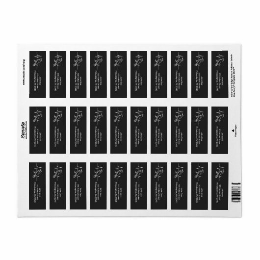 Moderne Kraai & hartslag, minimalistisch, Hallowee Etiket (Full Sheet)