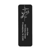 Moderne Kraai & hartslag, minimalistisch, Hallowee Etiket (Voorkant)