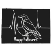 Moderne Kraai & hartslag, minimalistisch, Hallowee Groot Cadeauzakje (Achterkant)