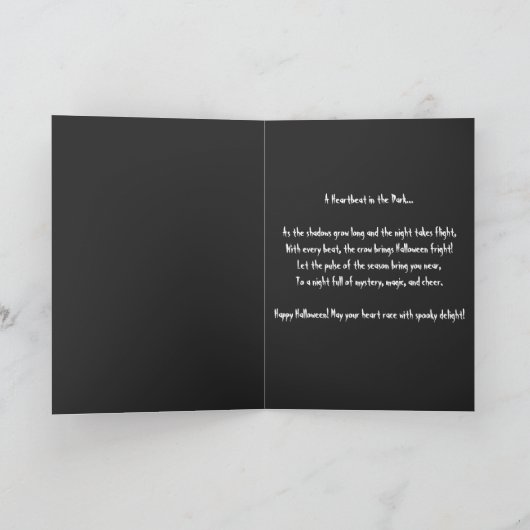 Moderne Kraai & hartslag, minimalistisch, Hallowee Kaart (Binnen)