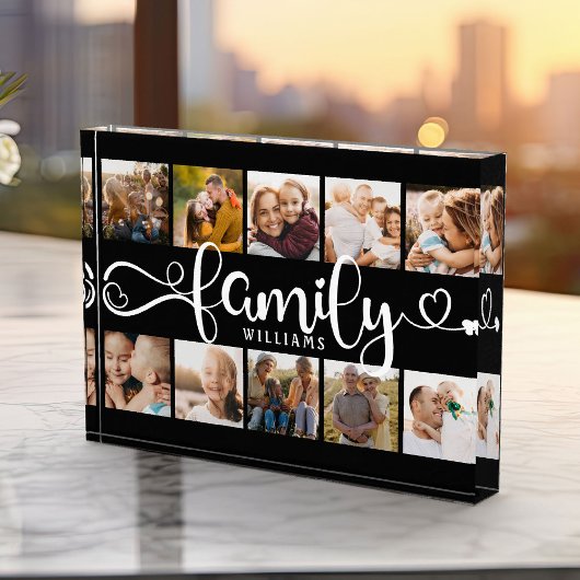 Moderne kraampje voor script voor familie 10 fotoblokken