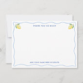 Moderne Krabbel Lemons Mediterrane Bruidsborrel Bedankkaart (Voorkant)