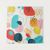Moderne krabbelachtergrond. Trendy geometric doodl Wandkleed (Voorkant (horizontaal))