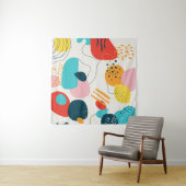 Moderne krabbelachtergrond. Trendy geometric doodl Wandkleed (In Situ (horizontaal))