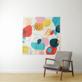 Moderne krabbelachtergrond. Trendy geometric doodl Wandkleed (In situ)