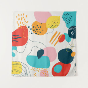 Moderne krabbelachtergrond. Trendy geometric doodl Wandkleed