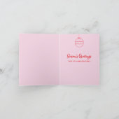 Moderne krabbelillustratie Doodle Roze en Rood Feestdagen Kaart (Binnen)