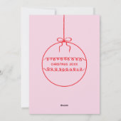 Moderne krabbelillustratie krabbelroze en rood feestdagenkaart (Achterkant)