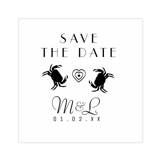 Moderne Krabben Save the Date Ontwerp Stempel (Afrduk)
