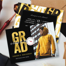 Moderne Krachtig Goud GRAD Stijlvolle Foto Afstude