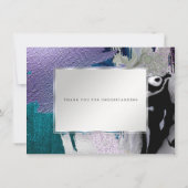 Moderne Krachtige Abstracte Orchidee Aqua Uitstel Kaart (Achterkant)