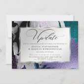 Moderne Krachtige Abstracte Orchidee Aqua Uitstel Kaart (Voorkant)