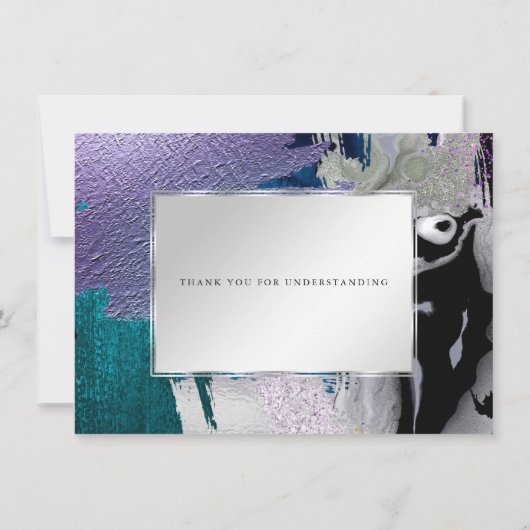 Moderne Krachtige Abstracte Orchidee Aquamarijn Ui Kaart (Achterkant)