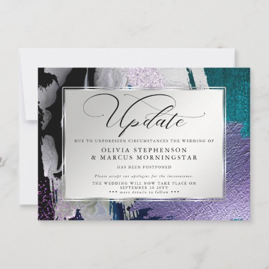 Moderne Krachtige Abstracte Orchidee Aquamarijn Ui Kaart (Voorkant)