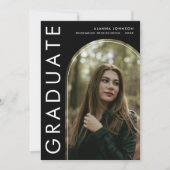 Moderne & Krachtige Afstudeeraankondiging Kaart (Voorkant)