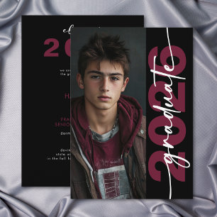 Moderne Krachtige Bordeaux Typografie Grad Afstude Kaart