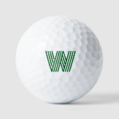 Moderne Krachtige Groene Monogram Golfballen (Voorkant)