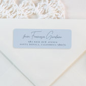 Moderne Krachtige Handgeschreven Stofblauwe Retour Etiket