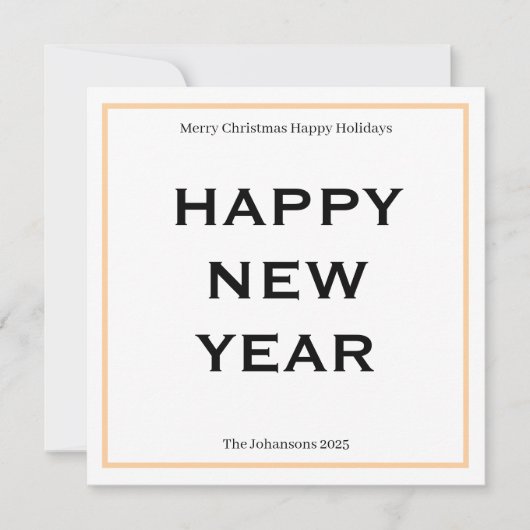 Moderne, Krachtige Kerstkaart | Aangepaste Tekst M (Voorkant)